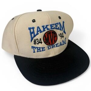 Vtg Hakeem The Dream Hat #34 94' Olajuwon SnapBack MVP Houston Rockets 90s Cap